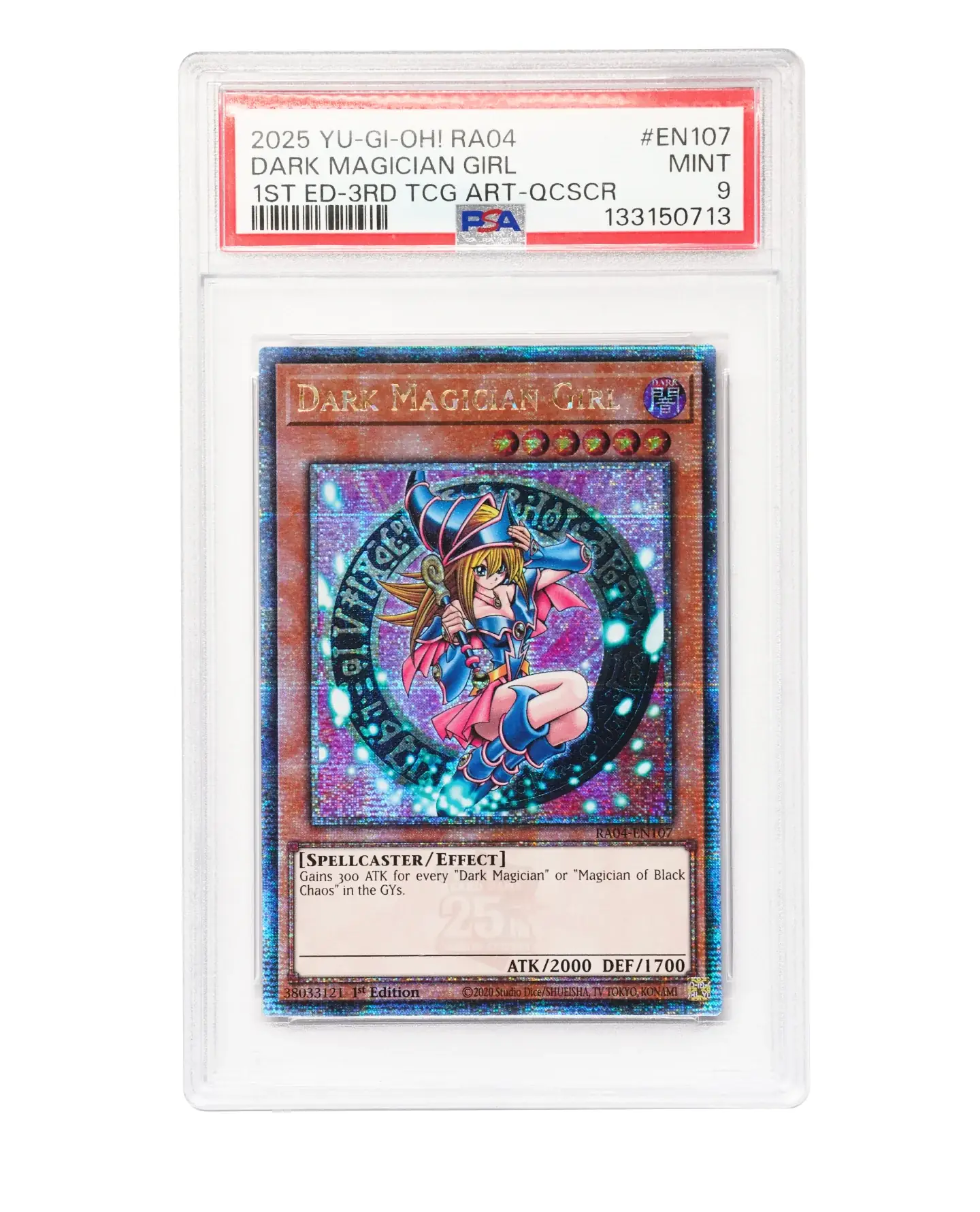 Dark Magician Girl 3rd Art Quarter Century Secret Rare — RA04-EN107