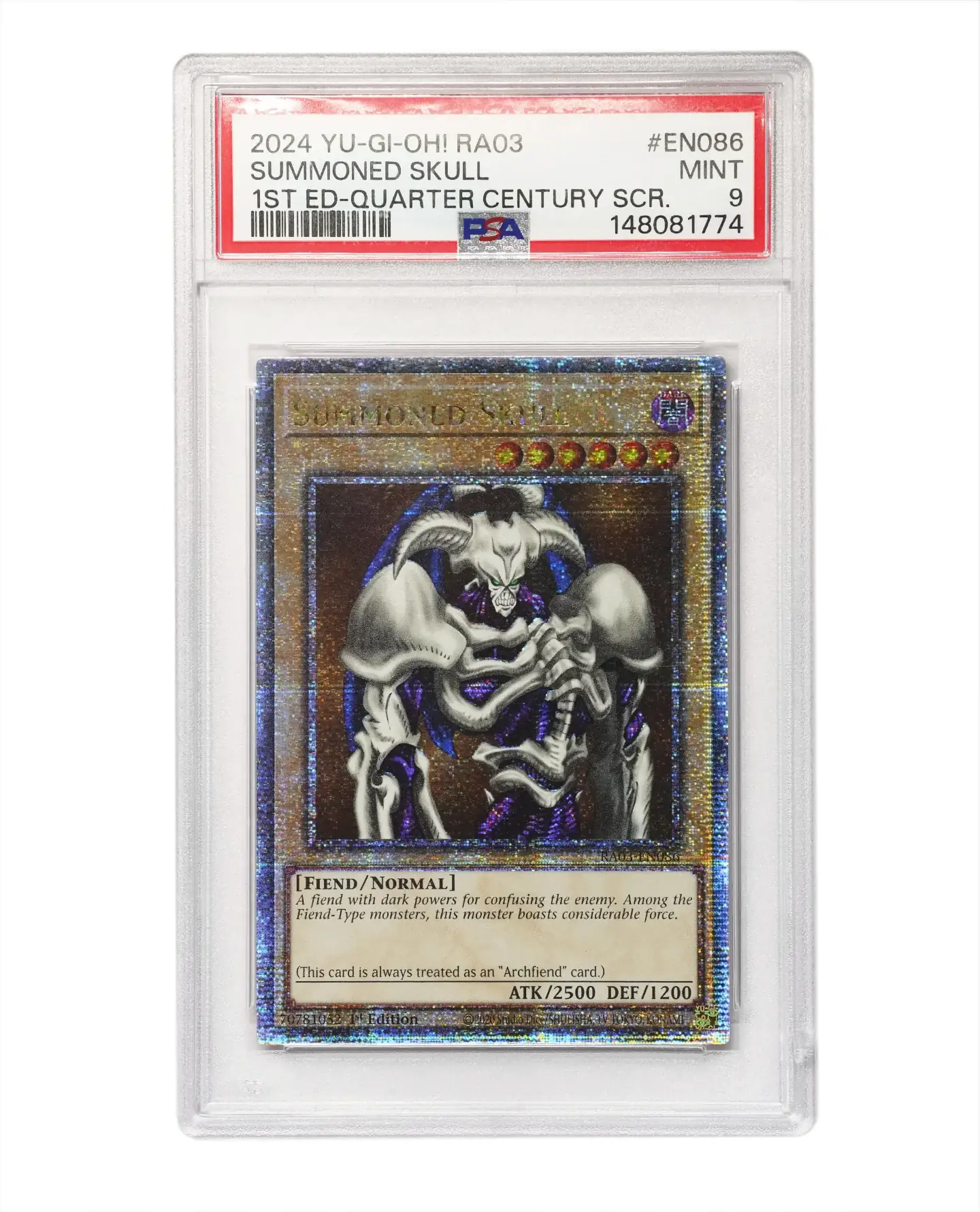 Summoned Skull Quarter Century Secret Rare — RA03-EN086
